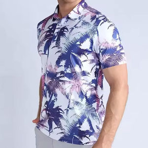 Camisa Polo con Estampado de Palmeras Tropicales para Hombre, Manga Corta, Informal, para Verano, Ligera, Transpirable, Estilo Golf - Product Image 2