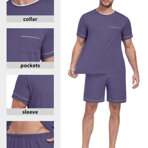 Ensemble short homme 2 pièces été avec 2 shorts et une chemise en molleton pour adultes, impression de logo personnalisée - Product Image 1