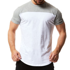 T-shirt en coton coupe ajustée pour homme, idéal pour l'entraînement et la gym, col rond, tissu extensible, vente en gros, fabricant - Product Image 4