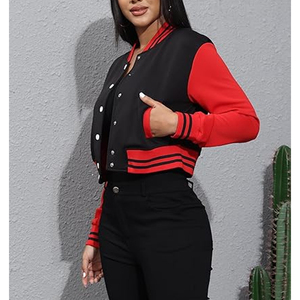 Custom Womens Cropped Letterman Varsity Jacket Manufacturer Wholesale USA - Product Image 4