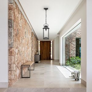 Lampadario esterno moderno per esterno con luce a costine nera per esterno per portico Gazebo Patio casa antiruggine impermeabile 1 confezione - Product Image 5