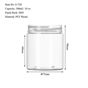 Clear 300ml PET Straight-Sided Round Jar 10oz Food Grade Screw Top Custom Color <b>Candy</b> Nuts for Storage Packaging Wholesale - Product Image 5