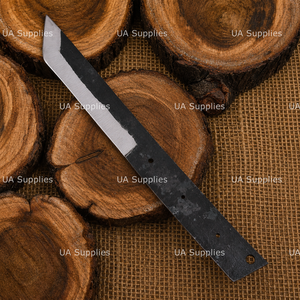 Cuchillo de caza UA Supplies Premium de acero al carbono forjado a mano, hoja Tanto con punta caída, 11 pulgadas de longitud total, mango de acero, 1 año de garantía - Product Image 4