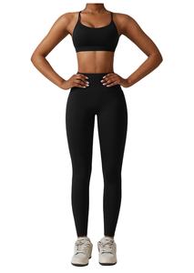 Nouvel ensemble de sport pour femme, automne-hiver, 4 pièces, haut court et leggings sans coutures, manches longues, qualité supérieure - Product Image 3