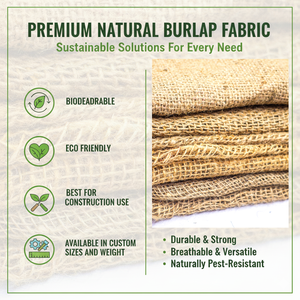 Tissu de jute hessian 3,5 oz léger, largeur 39 à 48 pouces, pour la construction de pépinières en plâtre, emballage utilisé dans les pays du Golfe et en Arabie Saoudite - Product Image 2