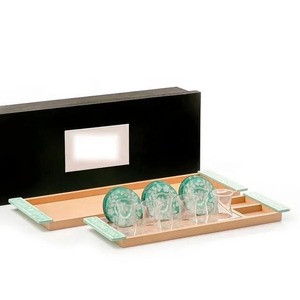 Wild Grain Wooden Serving Tray Rectangle Retro Design Durable With Leather Handles And Metal Corners For Party Dessert Platter - Product Image 2