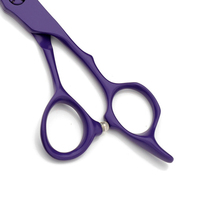 Ciseaux à effiler professionnels OEM de 6,0 pouces, couleur violette, en acier inoxydable, pour droitiers, ciseaux de salon, vente en gros