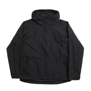 Veste coupe-vent à capuche noire pour homme, personnalisable, fermeture éclair sur le devant, en polyester, pour l'automne - Product Image 1