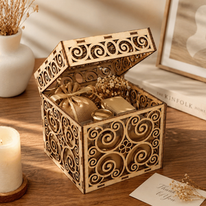 Premium 3mm Plywood Laser Cut Wooden Gift <b>Box</b> Design | DIY Decorative Storage <b>Box</b> for Handmade Gifts Packaging & Craft Projects - Product Image 4