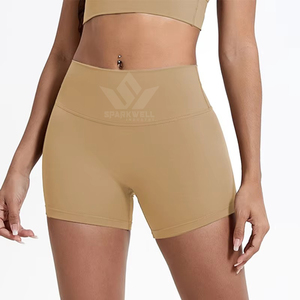 Women's High Waist <b>Seamless</b> Breathable Yoga <b>Shorts</b> Four Way Stretch Spandex Polyester Elastic Waist <b>Gym</b> Workout Fitness - Product Image 3