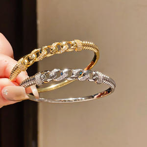 AMBER JEWELS Pulseras de tenis de lujo de oro macizo de 14K con diamantes de laboratorio, chapadas en oro de 10K, unisex, para uso diario, diseño geométrico - Product Image 1