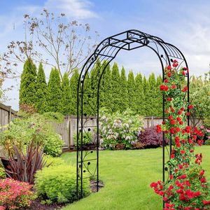 Arco de Jardín de Metal Negro W74.4 X H98.4, Pérgola para Plantas Trepadoras y Arreglos Florales de Rosas para Exteriores - Product Image 2