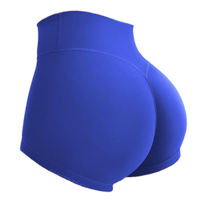 Royal Blue Yoga Athletic <b>Booty</b> Shorts for Women High Rise Tummy Control Seamless Spandex Shorts Four-Way Stretch Eco-Friendly - Product Image 3