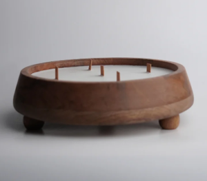 Lanterne ronde en céramique noire faite à la main, biologique, avec cinq mèches, résistante à la chaleur, de haute qualité, décoration d'intérieur pour Noël - Product Image 2