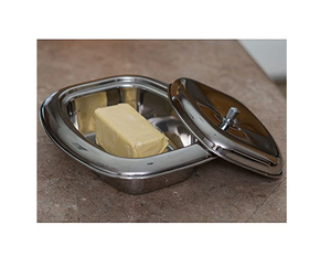 Caja de mantequilla clásica de acero inoxidable de buena calidad con tapa, decoración para la mesa de desayuno, a precios económicos. - Product Image 5