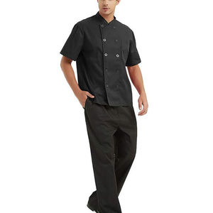 Overol de Trabajo de Alta Visibilidad para Hombre, Blanco, Manga Corta, Cuello Negro, Transpirable, Uniforme de Trabajo de Algodón - Product Image 6
