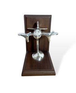 Handcrafted Wooden Airplane <b>Bookend</b> – Unique Desk Organizer & Decor Accent - Product Image 3