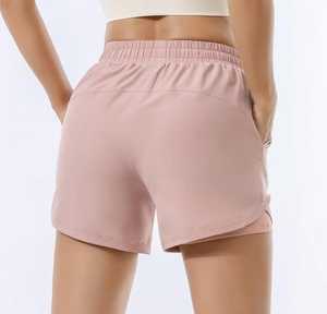<b>Men's</b> Mid Waist Solid <b>Pink</b> 100% Cotton Anti-Wrinkle Ripped Casual Elastic Waist <b>Shorts</b> with Pockets - Product Image 2
