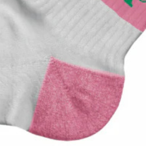 AKA Crew Socks White Pink Green Cotton Blend <b>Cushioned</b> Athletic Casual Mid Calf Breathable Durable Fashion Socks - Product Image 4