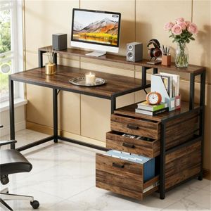 Computer <b>Desk</b> with Drawers Study and Office <b>Desk</b> - Product Image 2