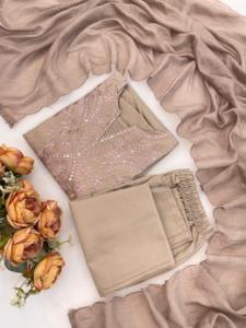 Nuevo Conjunto Premium de Kurta y Pantalón de Seda Romana con Bordado, Dupatta de Seda Chanderi, Listo para Usar, Kurti de 48 Pulgadas de Largo, Venta al Por Mayor - Product Image 5