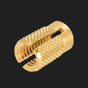 Inserts filetés à serrage par pression en laiton, écrous d'expansion, fixations pour plastique et bois, haute résistance aux vibrations, douilles métalliques moletées - Product Image 1