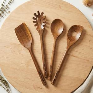 Juego de Utensilios de Cocina de Madera Personalizados, 8 Piezas, Cucharas, Espátulas y Cuchara para Pasta Grabadas, Regalo para el Día de la Madre - Product Image 5