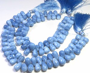 Cuentas de Ópalo Azul Natural de Alta Calidad, 10-11mm, Forma de Lágrima Lisa, Hilo de 8 Pulgadas, Perforadas Lateralmente, Gemas para Joyería, Marca Valley US - Product Image 5
