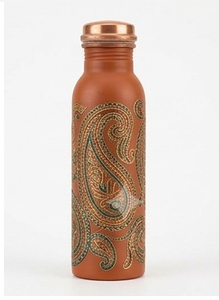 ขวดน้ำทองแดงลายโบฮีเมียนแมนดาลาแบบพกพาสำหรับเดินทาง - Product Image 3