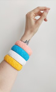 Colorful Resin <b>Ring</b> Bracelets Round Shape Artistic Handmade Jewelry Unisex Craft Accessories - Product Image 1