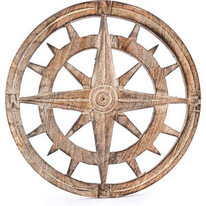 Sous-plat rond en bois sculpté à la main de qualité supérieure avec motif floral pour cuisine, table à manger et décoration intérieure - Product Image 4