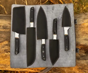 Juego de Cuchillos de Cocina LEGACY BLADES, 5 Piezas, con Hojas de Damasco Grabadas, Cuchillos Profesionales para Chef, Mango de Madera Hecho a Mano, Suministros para Restaurantes - Product Image 6