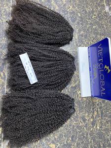 2024 meilleur prix cheveux humains bruts couleur noire naturelle crépus bouclés Extensions de cheveux dans la peau trame Remy cheveux qualité vapeur chaude - Product Image 6