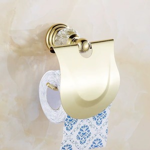 Luxury Gold Bathroom Set Four Piece <b>Wall</b> <b>Mounted</b> Metal Towel Ring <b>Holder</b> Toilet Paper Cover Hook - Product Image 4