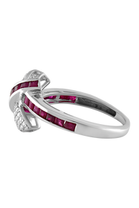 แหวนเพชรและทับทิมเงินแท้ 92.5 รุ่น KLSR-11431 - Product Image 4