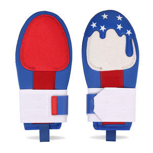 ARBAZ MAQSOOD INDS Gants de baseball motif drapeau américain bleu, rouge, blanc, protection de la paume, doigts ouverts, tissu non tissé, durable - Product Image 1