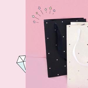 Small Polka Dot Paper Gift <b>Bag</b> in Solid Color | Recyclable Kraft Packaging <b>Bag</b> for Retail, Events & Promotions - Product Image 2