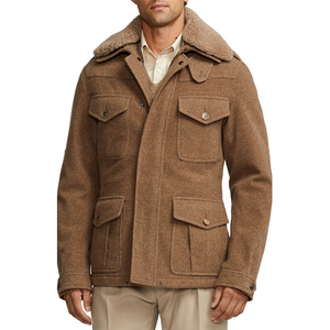 Blazer Homme Grande Taille Personnalisé en Laine Double Face 100% Chaude – Manteau d'Automne Hiver Coupe Droite Marron - Product Image 5