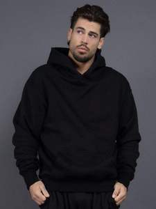 Sweat-shirt à capuche épais de haute qualité pour homme, coupe oversize, uni, avec poche kangourou, manches classiques, décontracté - Product Image 6