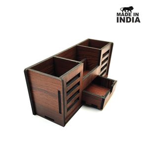 AYAANS Porte-couverts polyvalent en bois fait à la main panier/support de cuillère pour la cuisine support d'organisateur de stockage de caddie en bois par AYAANS - Product Image 5