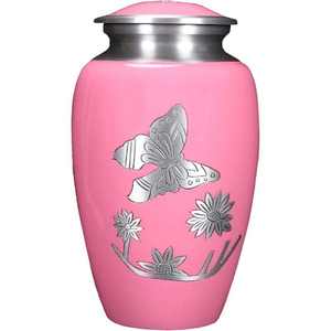 Urna Funeraria Grabada en Verde Menta Suave y Plateado con Diseño de Banda Floral para un Uso Conmemorativo Elegante - Product Image 6