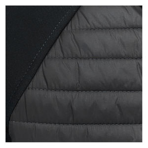 Veste matelassée à capuche, manches longues, fermeture éclair, noire avec bordure vert lime, légère, pour l'automne - Product Image 6