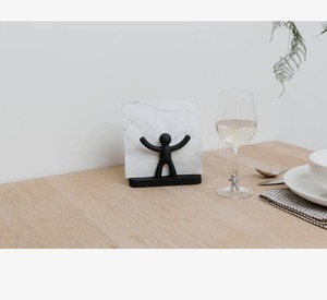 Porte-serviettes moderne en métal noir avec motif figurine pour la décoration intérieure, forme rectangulaire, au meilleur prix - Product Image 6