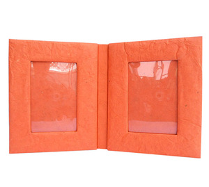 Marco de Fotos Doble Decorativo para el Hogar, Hecho a Mano, con Perlas, Textura Metálica Arrugada y Cuero Estampado - Product Image 2