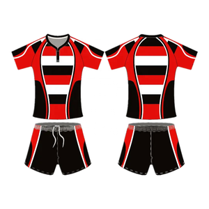 Men's Breathable Plus Size Sublimated Rugby Jersey and Shorts Uniform Set 100% Polyester Anti-Bacterial Wholesale - Product Image 1