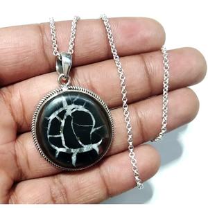 Pendentif en argent sterling 925 avec pierre naturelle sertie en clos, forme marquise, style bohème, évalué par un tiers - Product Image 4