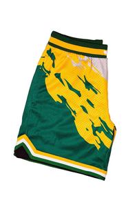 Shorts de malla personalizados al por mayor con logo, de poliéster transpirable para hombre, de 5 pulgadas de entrepierna, de doble capa. - Product Image 2