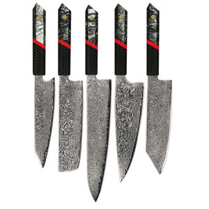 Ensemble de 5 couteaux de cuisine avec manche en résine et maille en aluminium nid d'abeille - Product Image 1