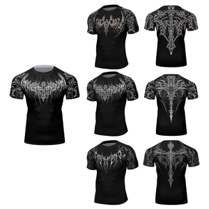 <b>Gothic</b> Men's Black Short Sleeve Slim Fit O-Neck Sporty Solid Knitted Washed Jersey Quick Dry T-Shirt - Product Image 5