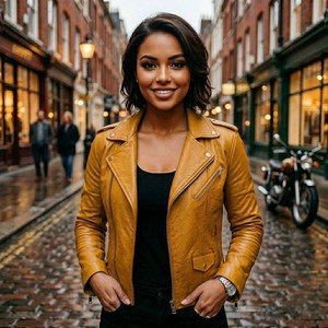 Real Leather Breathable Plaid Pattern Bomber Jacket Winter Streetwear Biker Style Moto Jacket Fashion Jacket Wear - Product Image 3